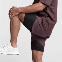 Pantalones cortos deportivos 2 en 1 para hombre, ropa deportiva de doble cubierta para correr, playa, gimnasio, entrenamiento - details 5