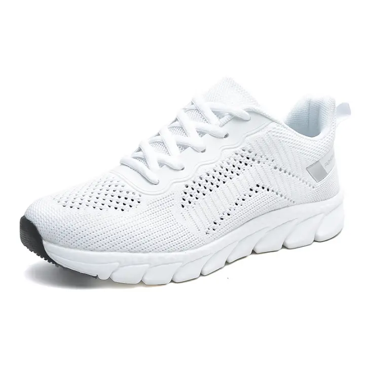 Nuevos zapatos para correr transpirables huecos con superficie Flyknit, zapatos casuales versátiles para mujer, zapatos deportivos ultraligeros - 1