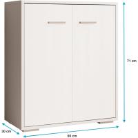 Mueble aparador Lander para salón moderno, blanco mate, 60x71x30 cm - details 2