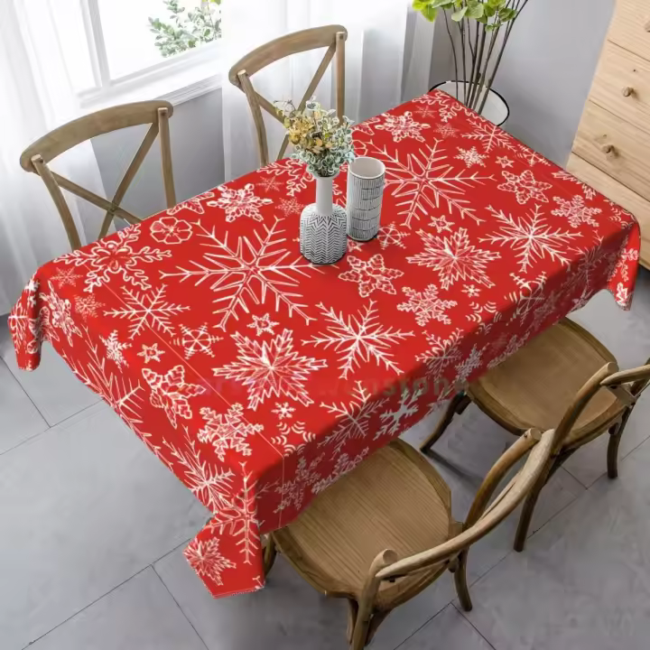 Mantel rectangular con tema navideño, manteles impermeables para mesa de comedor, decoración del hogar y cocina - 1