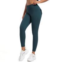 Pantalones deportivos elásticos para mujer, gimnasio con bolsillos, entrenamiento para correr, pantalones altos SexIs Belta, levantamiento de glúteos de Color sólido - details 19