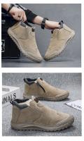 Botas cortas para hombre con aislamiento de felpa, zapatos informales, botas de nieve antideslizantes de suela gruesa, zapatos de algodón para invierno al aire libre, botines para hombre - details 19