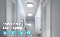 Goeco Luz de Techo LED Impermeable, 15W, Montaje Directo, Iluminación Interior para Cocina, Baño - details 0