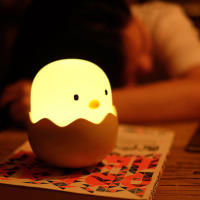 Sensor táctil de huevo de pollo de silicona, luz LED nocturna para niños y bebés, carga USB, lámpara de noche de ambiente romántico - details 0
