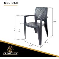 Caribe - Lote de 4 Sillas de Resina. 85 x 54 x 57 cm (Antracita) - details 1