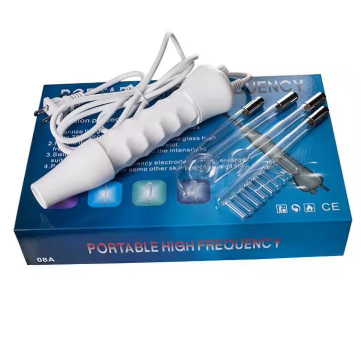 Dispositivo de belleza de electroterapia portátil de alta frecuencia, removedor de manchas faciales, cuidado de la piel, Spa, Derma 4 violeta, enchufe de la UE, 4 en 1 - 1