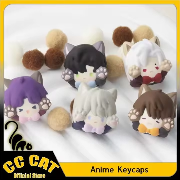 Ceke Love And Deepspace - Tecla de teclado Nikal, cosplay, orejas de gato (pan al vapor con forma de oreja de gato), dibujos animados, Kforce Back, PC - 1