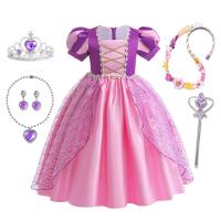 Vestido de fiesta de cumpleaños de princesa púrpura para niñas pequeñas, disfraz de Halloween, Pascua, carvinal, vestido de fiesta de vacaciones para niñas - details 24