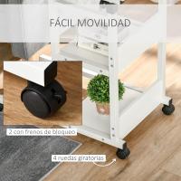 Mesa Auxiliar con Ruedas 80x40 cm Mesa para Sofá en Forma de C con Altura Ajustable 3 Niveles de 72-82 cm Marco de Metal para Salón Cocina Negro - details 15