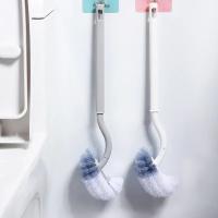 Cepillo De Inodoro De Pared Montado S-Tipo Cabeza Curva Limpieza Hogar Herramientas Accesorios Cerdas Suaves Eco-amigable - details 2