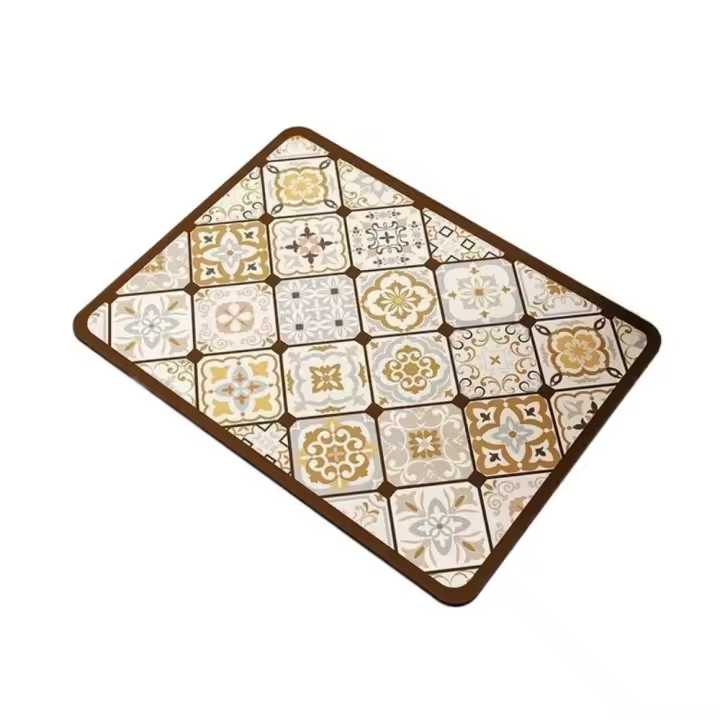 Estera de secado de platos de estilo americano, vajilla de barro de diatomeas Retro, estera absorbente de cocina antideslizante resistente al calor para vacaciones - 1