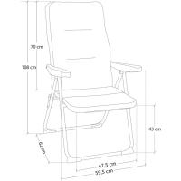Silla Plegable de Playa Cojín de Jardín Acolchado 4 Posiciones Acero y Lona Oxford - details 4