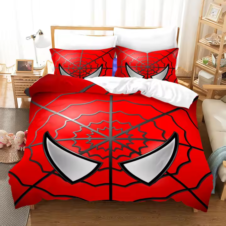 Set de Cubierta de Edredón de Colmena de Araña Dormitorio de Niños Tamaño Rey Material de Poliéster - 1