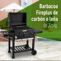 Barbacoa Portátil de Carbón Rodantes, Bandejas Laterales, Sistema de Ventilación y Depósito de Ceniza Parrilla de Acero de 57x42cm Tamaño 116,5x13,1x56cm - details 2
