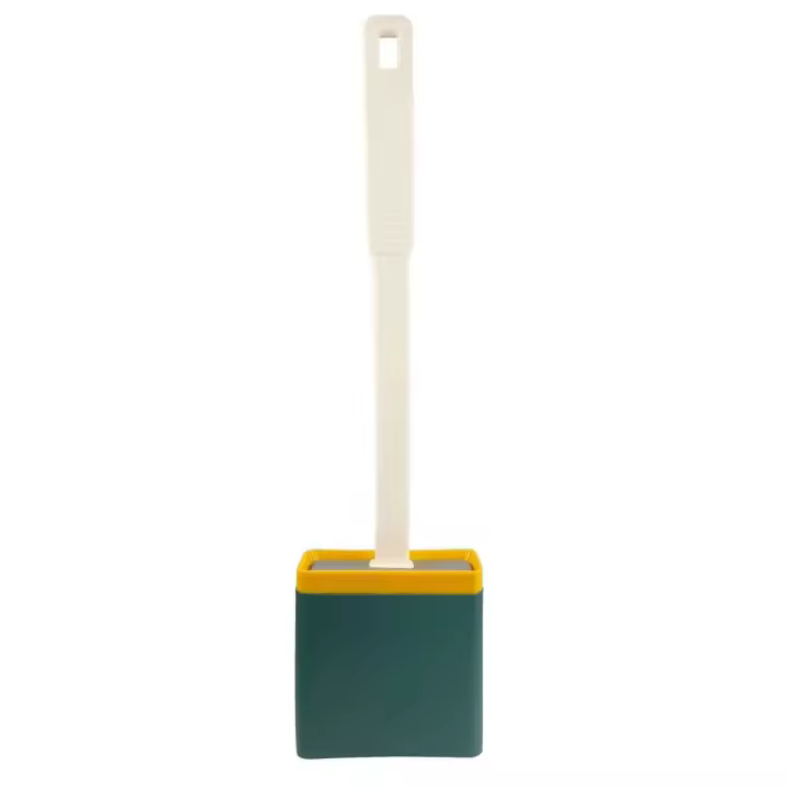 Conjunto práctico de soporte de plástico de Billy, cerdas de silicona, cepillo de baño para limpieza de baño - 1