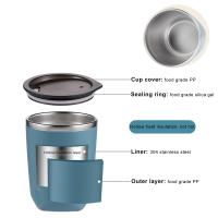 Pequeñas tazas de café de acero inoxidable, taza de vacío, té, café, agua, taza de viaje aislada al vacío, tazas de coche, 300ml - details 4