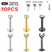 Pendientes pequeños de titanio g23 para mujer, joyería corporal, labret de piercing, 20/18/16g, 10 Uds., venta al por mayor - details 1