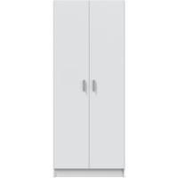 Armario Multiusos, Escobero, 2 Puertas, Acabado en Color Blanco Mate, Medidas: 73 cm (Ancho) x180 cm (Alto) x 37 cm (Fondo) - details 5