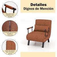 Sofá Cama Convertible Silla de Dormir Individual Tri-Fold con Respaldo Ajustable de 6 Posiciones, Cojín Desmontable y Asiento Tapizado Estructura Metálica Plegable (Azul) - details 45