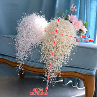 Ramo de novia hecho a mano, flor de boda, perlas completas, marfil y blanco, 100% - details 4