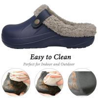 Zuecos de piel para mujer, zapatillas de moda peludas para hombre, calzado para jardín, zapatos de casa impermeables para exteriores, zapatos de trabajo antideslizantes para invierno para hombre - details 19