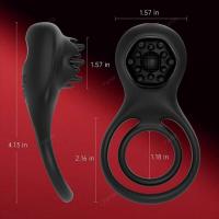 Empaque privado SEXY Anillo Vibrador Vibrador Estimulador de Clítoris Juguetes Sexuales para Parejas Adultas para Hombres Vibradores Rosa Negra - details 7
