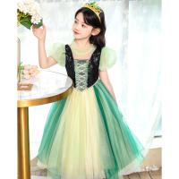 Disfraz de princesa Anna verde para niñas pequeñas, disfraz de Halloween, vestido elegante para fiesta de cumpleaños, vestido de carnaval - details 6
