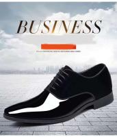 Nuevos zapatos británicos versátiles de talla grande para negocios formales cruzados con puntas brillantes de cuero para hombre - details 2