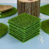 Alfombra de césped artificial, simulación de césped, escena rural en miniatura, bricolaje, decoración del hogar, jardín, plantas verdes falsas - details 3