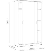 Armario de Estante Corredor Blanco Artik y Roble Canadiense 120 cm de Largo, 200 cm de Alto, 50 cm de Fondo Ideal para Dormitorio o Habitación - details 5