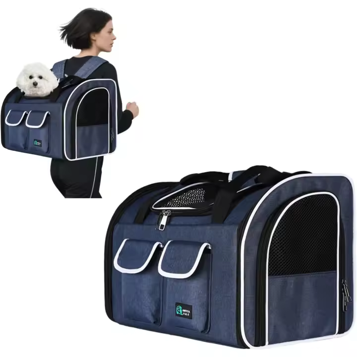 PETCUTE Mochila para Perros y Gatos,Mochila Transportín Gato,Mochila Plegable Transportin para Perro Gato,Mochila Transportín Transpirable para Perro,Bolsa para Mascotas con Colchón Desmontable,para Viajar - 1