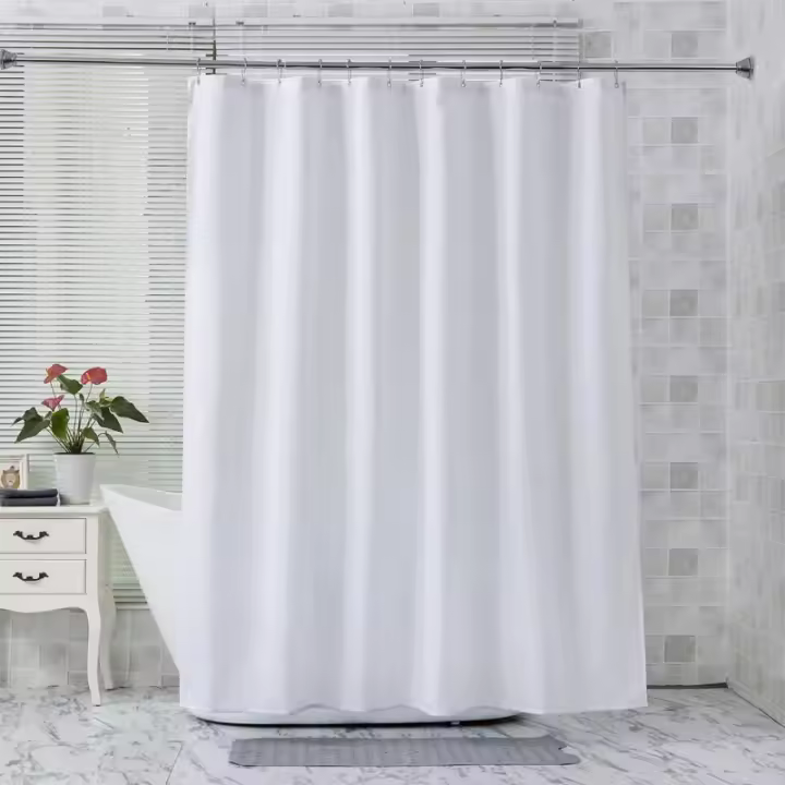 Cortinas impermeables para baño, decoración personalizada de poliéster con ganchos, envío directo, novedad - 1