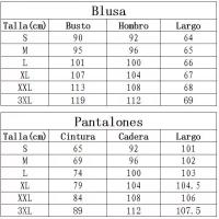 Conjunto de 2 piezas para mujer, tops y pantalones estampados, chaleco elegante, pantalones de verano - details 0