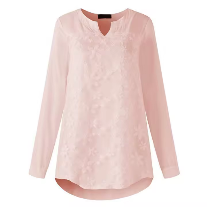 Camiseta holgada de mujer Camisa de lino de algodón de talla grande - 1