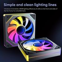 1pc OUYUANSU Prism 7Pro ARGB Fan 12cm con módulo LED Infinity Mirror, rodamiento hidráulico silencioso, ventilador de refrigeración para juegos de larga duración para caja de PC, compatible con consola de juegos - details 1