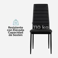 Sillas de Comedor de 4 Piezas Elegantes Resalto Alto, Asiento Ergonómico, Diseño con Costuras Decorativas Material de Piel Sintética, Estructura de Acero - details 26