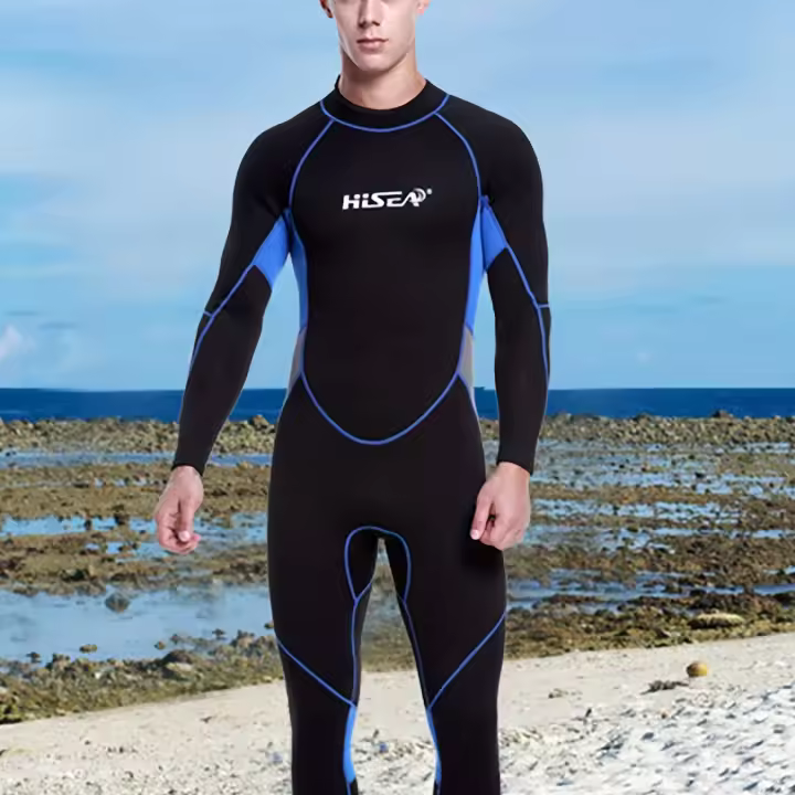Traje de neopreno completo para hombre, con cremallera en la espalda, alta elasticidad, con protección solar - 1