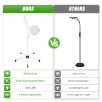 Luz LED de aumento con abrazadera Base y brazo giratorio, lámpara de aumento ajustable, 24 W, 120 LED, 8 aumentos - details 7