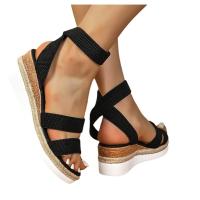 Zapatos de tacón de cuña para mujer, sandalias informales a la moda, Verano - details 5