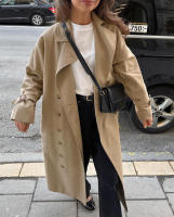 Gabardina elegante de invierno para mujer, holgada, informal, a la moda, versátil, larga - details 5