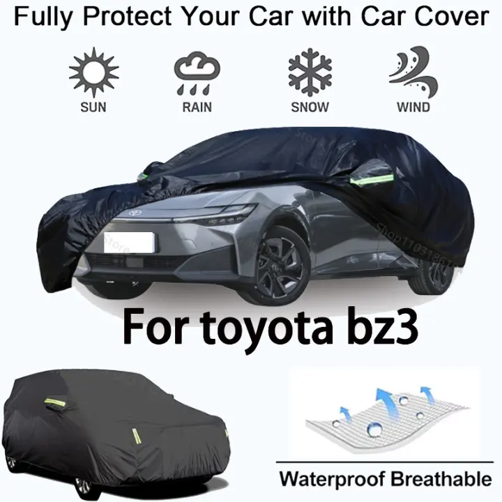 Cubierta completa para automóvil para Toyota BZ3 equipo protector para exteriores, a prueba de nieve, protector solar, accesorios para automóviles impermeables y a prueba de polvo, negro - 1