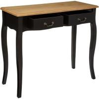 Mueble Consola de 2 cajones de Madera Negra de 78 cm de Altura, cm - details 3