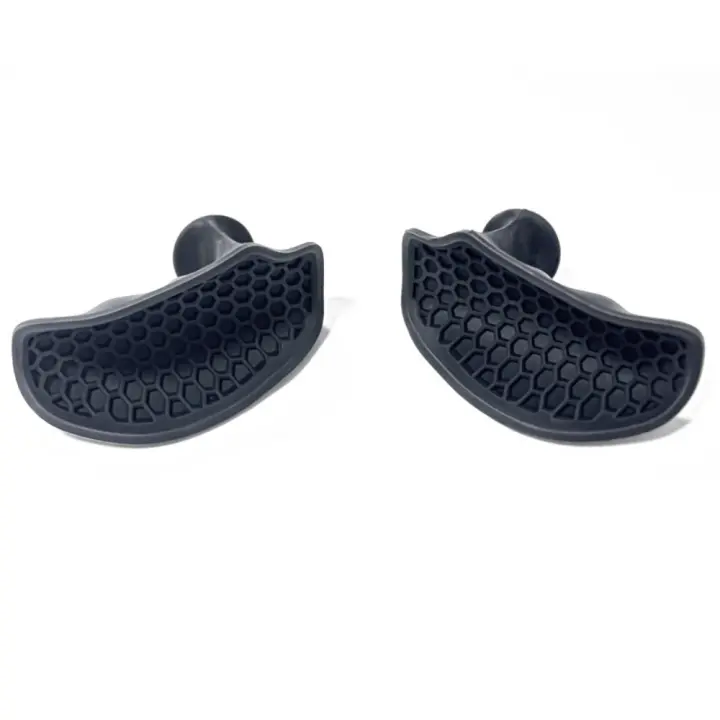 Empuñaduras ergonómicas para levantamiento de pesas, guantes elásticos en forma de panal para entrenamiento y gimnasio, empuñaduras de palma de silicona gruesas, 1 par - 1