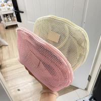 Bolsa de maquillaje de malla semicircular con cremallera, bolsa de cosméticos transparente ligera, bolsa de lápiz labial, bolsa de almacenamiento, bolsa de aseo para acampar - details 14