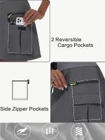 Pantalones casuales de golf de cintura alta para mujer con cremallera y múltiples bolsillos para escalada al aire libre, pantalones cortos deportivos de secado rápido - details 11
