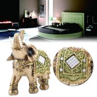 S M L Feng Shui latón Color resina elegante elefante tronco estatua riqueza suerte estatuilla decoración del hogar regalo - details 0