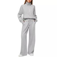 Conjuntos de dos piezas de otoño para mujer, sudaderas informales de cuello alto y pantalones de chándal, trajes deportivos para mujer - details 7
