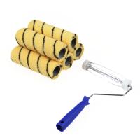 Juego de 6 fundas para rodillos de pintura, fundas para rodillos de tamaño mediano de 7 pulgadas, 5 fundas para rodillos de pintura, 1 marco para rodillos de pintura, siesta para rodillos de 1/2 pulgada, suministros profesionales de pintura para el hogar, - details 0