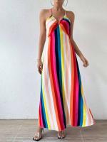 Vestido Boho de Moda de Verano Patrón Étnico sin Espalda y Dobladillo Ideal para Playa - details 27