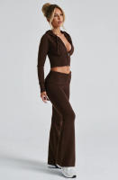 Conjunto de dos piezas de moda para mujer, Top con capucha, pantalones informales, ajustados, primavera - details 23